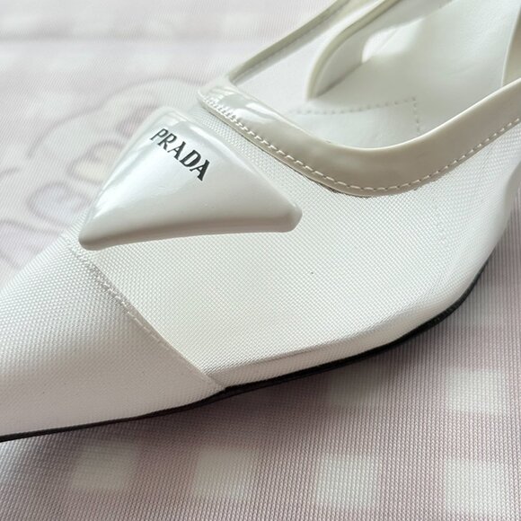 Prada Mesh Fabric Slingback Pumps - Picture 6 of 7